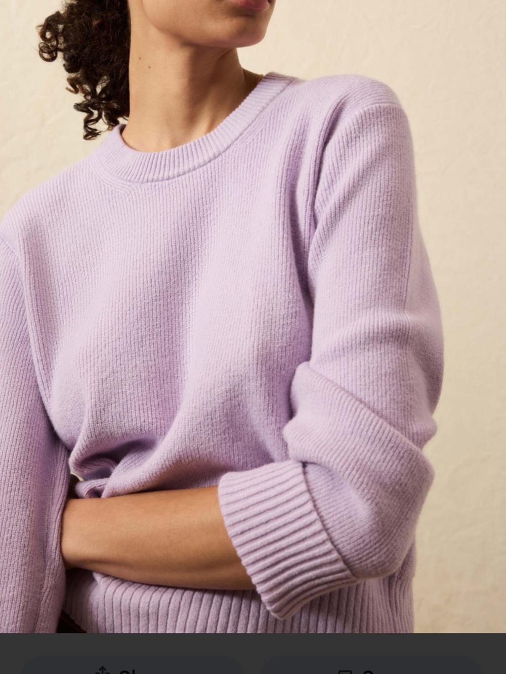 FAHERTY Jackson Crewneck Sweater Ice Lilac Heather, NWT